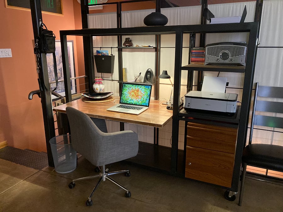 Desk with Printer/Scanner, CD Player