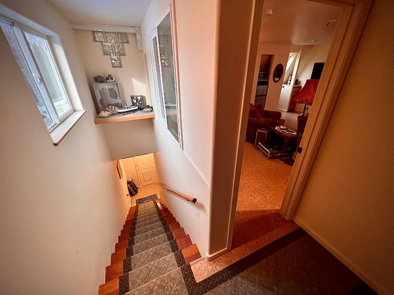 The door to your suite is a private entrance with a keypad lock.