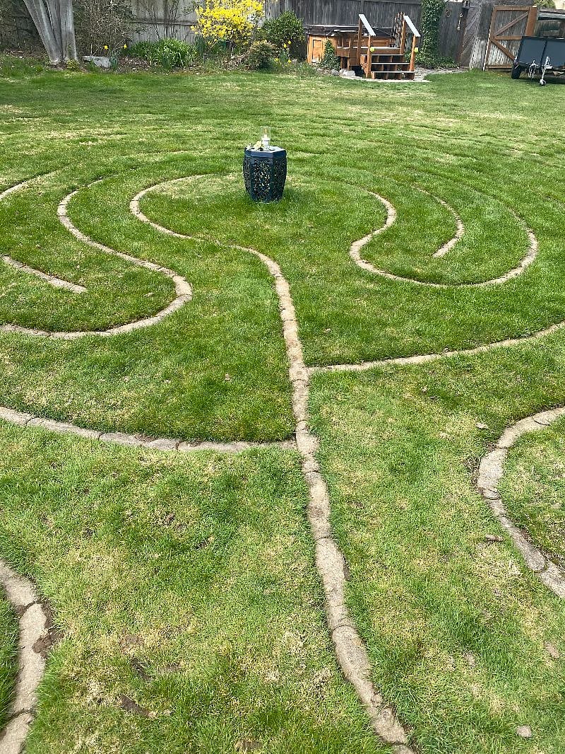 The labryinth anchors Le Jardin Familial and is the perfect place for meditation and reconnection.