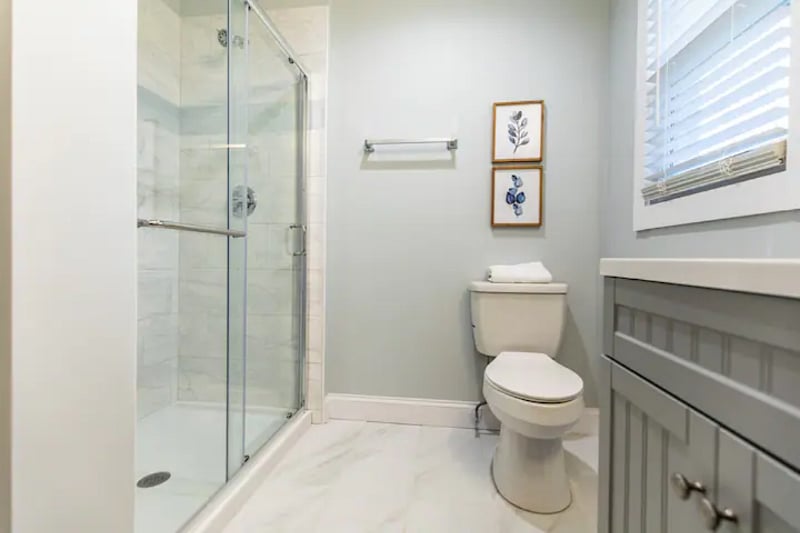 Master bathroom has a walk in shower