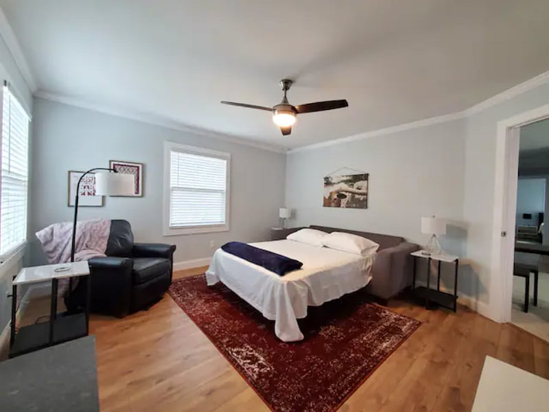 Bedroom #5: Queen sofa bed in den with door to make the room a private bedroom.  Also includes a Smart TV.