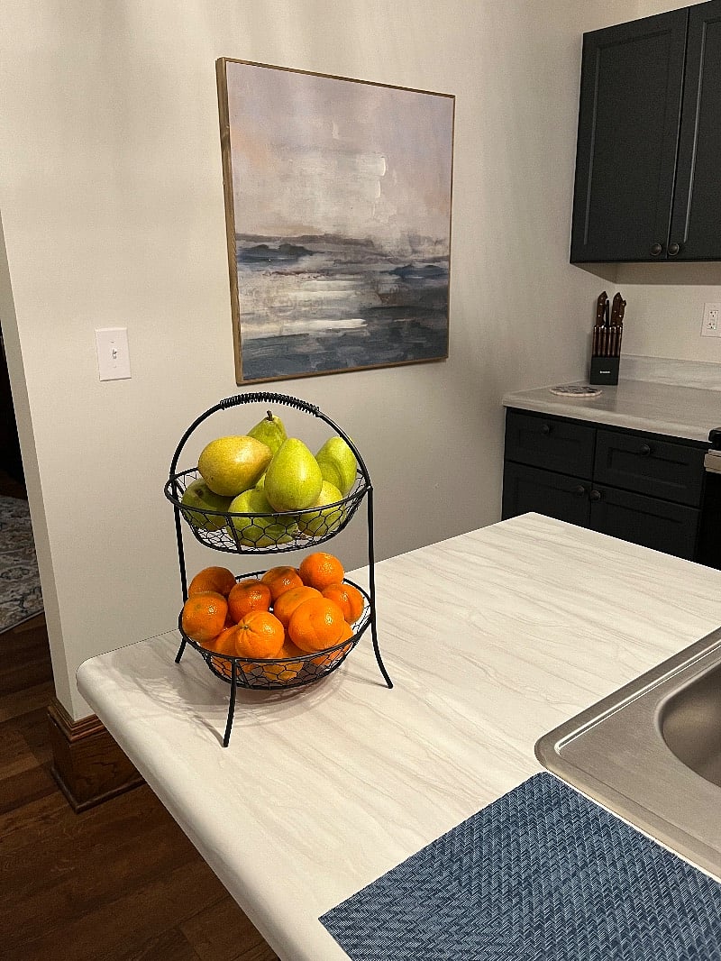 Beautiful kitchen with range, refrigerator, dishwasher, microwave, coffee station, eat-in spots and much more!