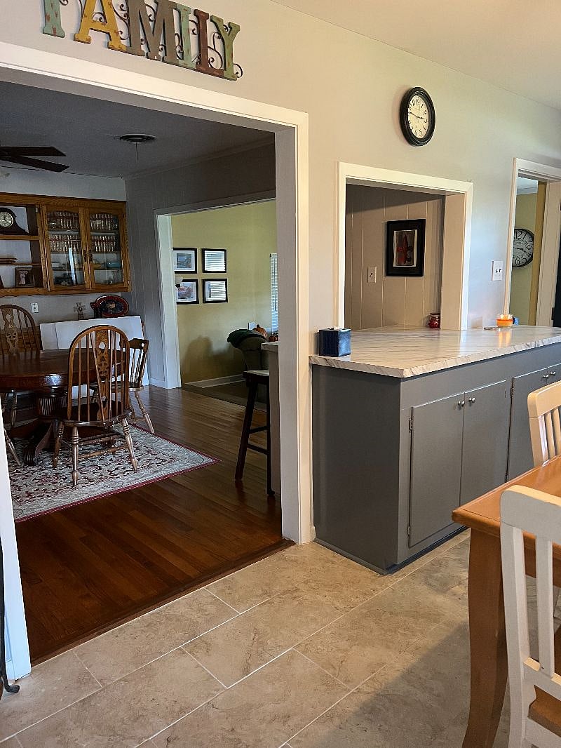 Looking from Kitchen into Dining and Sunroom