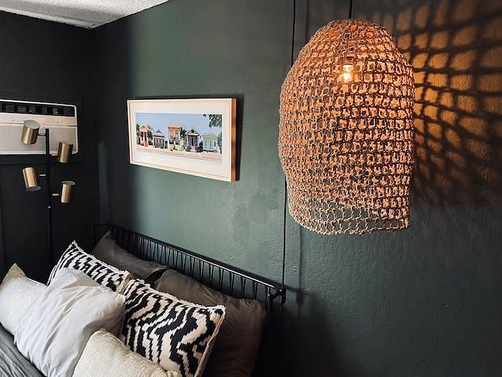 Bedside mood lighting made from twisted ilala palm by artisans in western Zambia. Were passionate about supporting traditional makers and fine craftsmanship in much of our design choices.