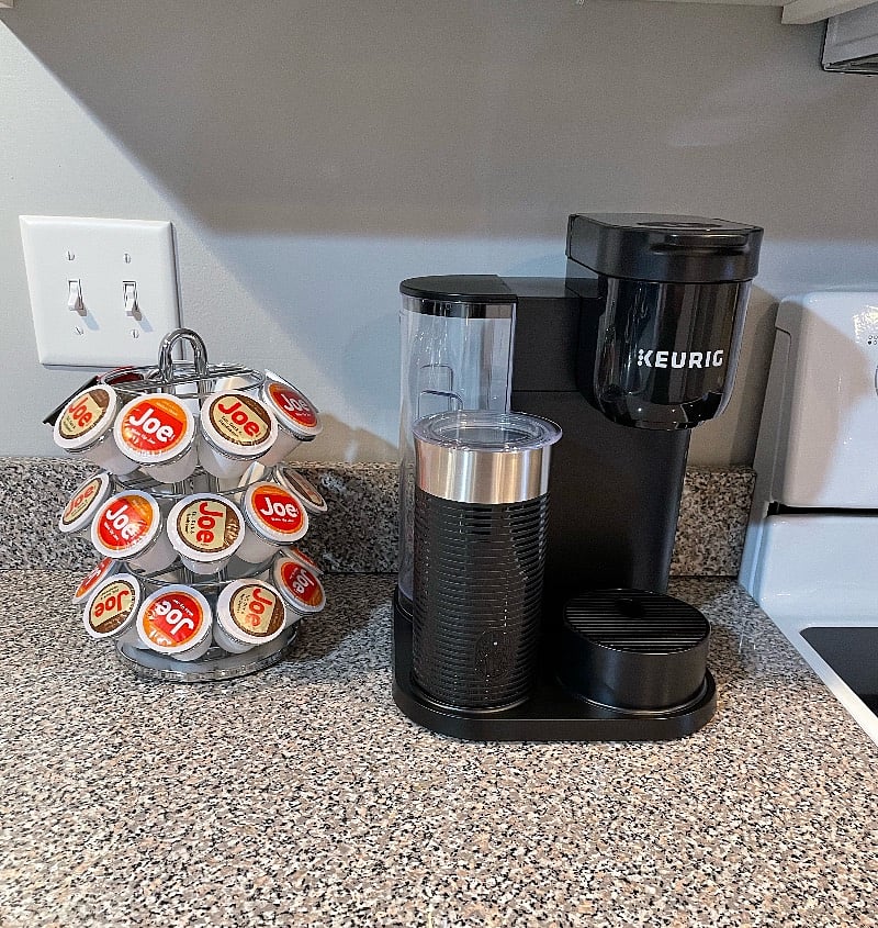 K-cup machine as well as regular coffee maker provided 