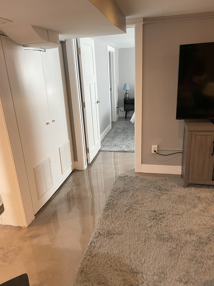 View from living area into bedroom