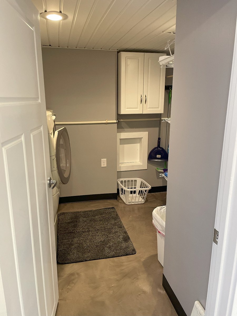 Laundry room view - small door from closet to drop dirty clothes into laundry basket