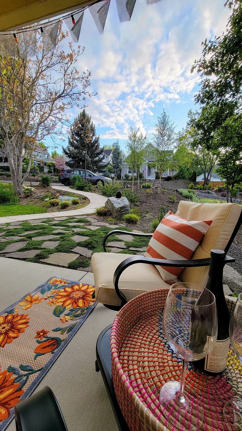 The view from the front porch. A perfect place for a glass of wine at sunset!