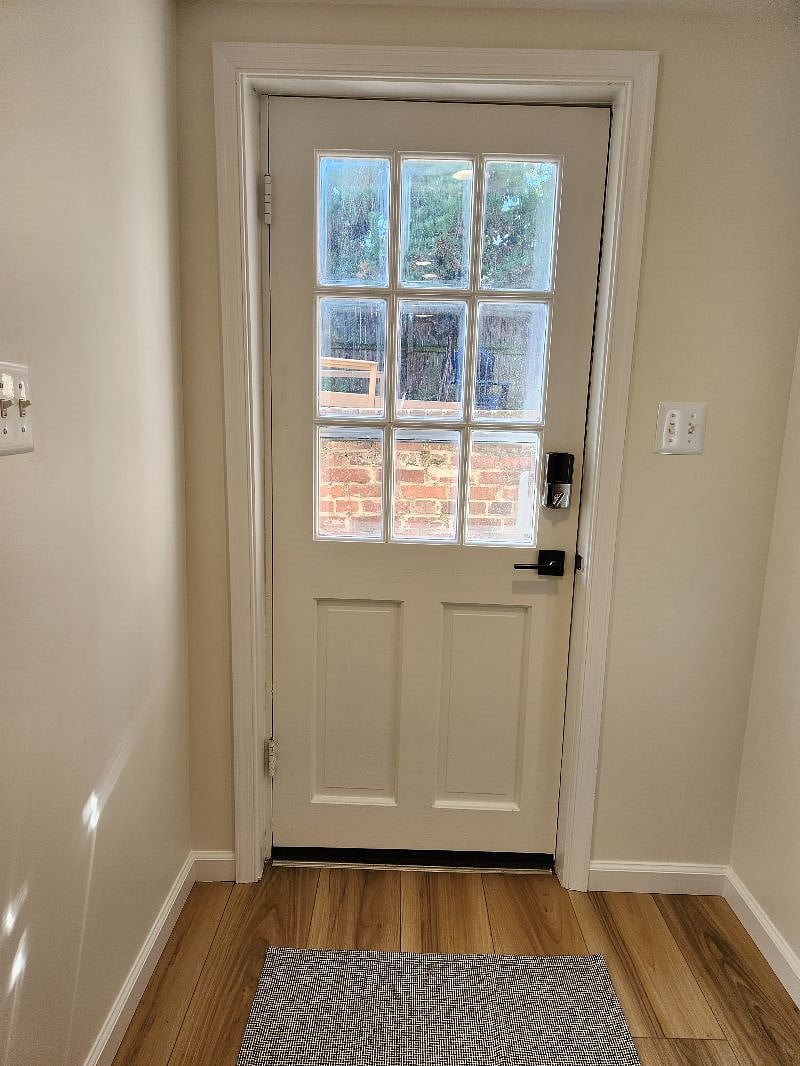 Private Entry with smart lock.