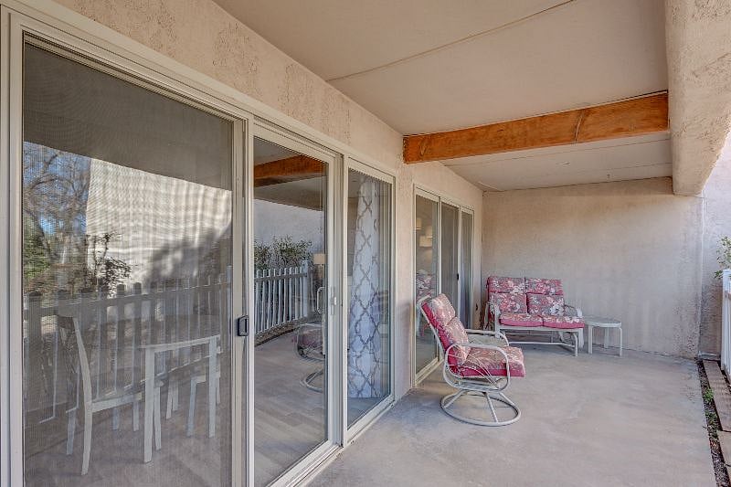Your own patio to enjoy your favorite early morning beverage and your late afternoon beverage. There is a comfy double glider and a swivel rocker 