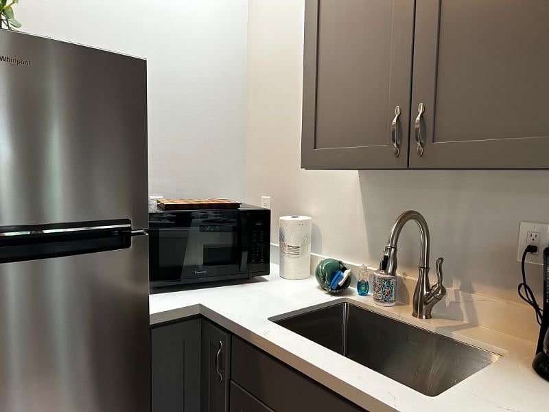 Deep Sink, Microwave and Full Size Refrigerator/Freezer