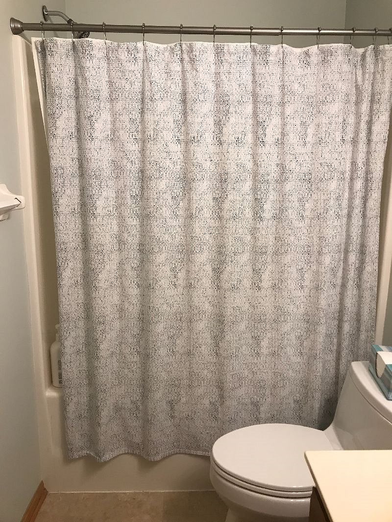 Shower with curtain closed