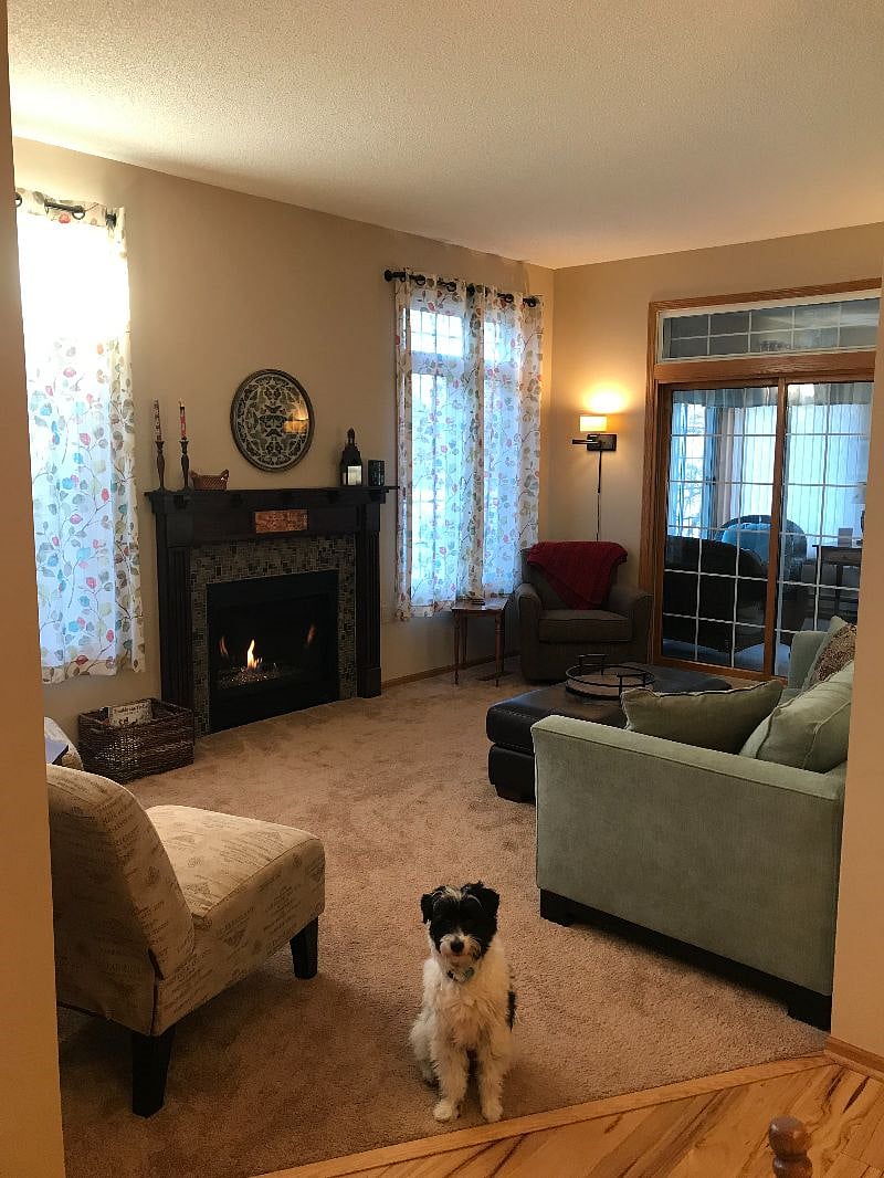 Comfortable living room with fireplace
