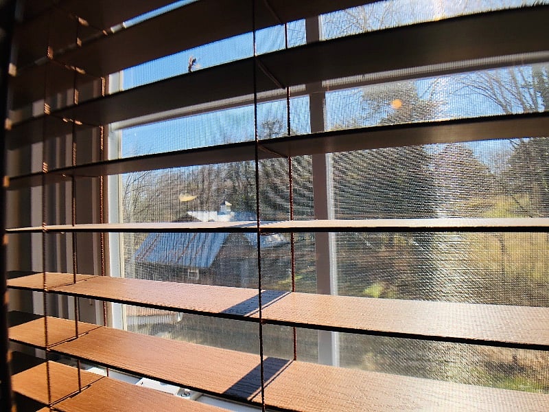 View from Bedroom with black out curtains.