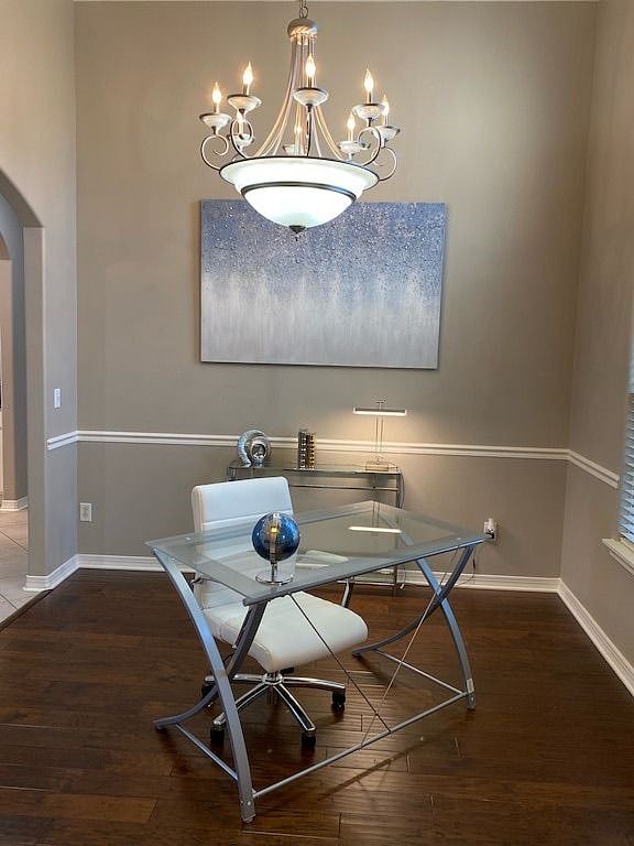 Spacious designated work desk/space.