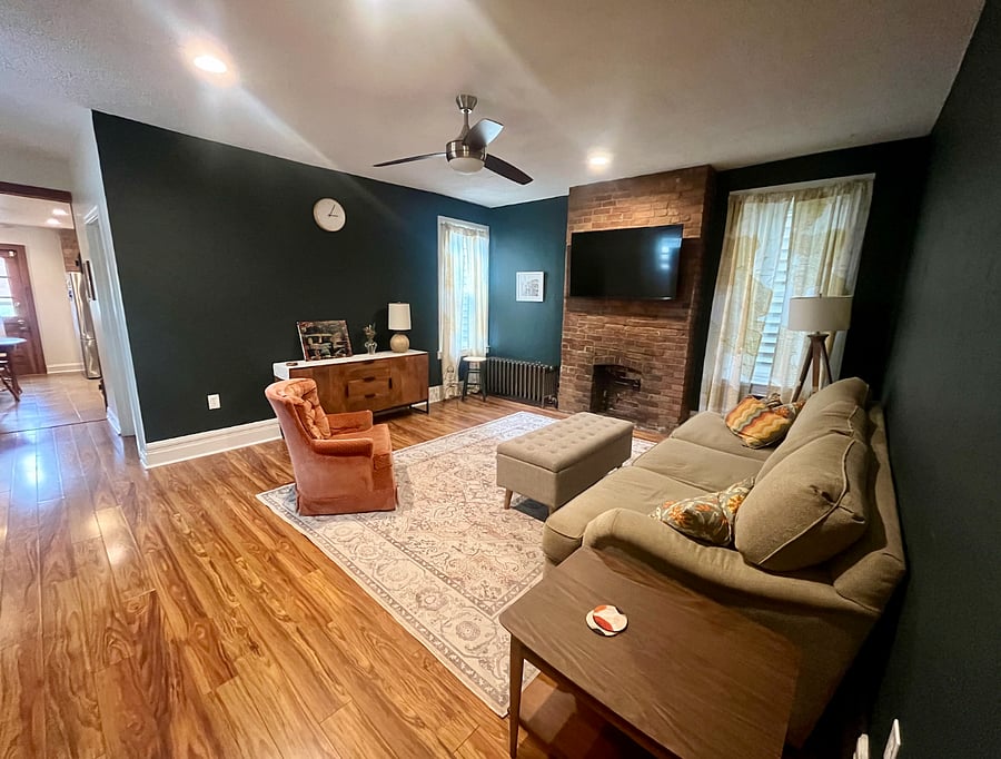 Living room with smart TV