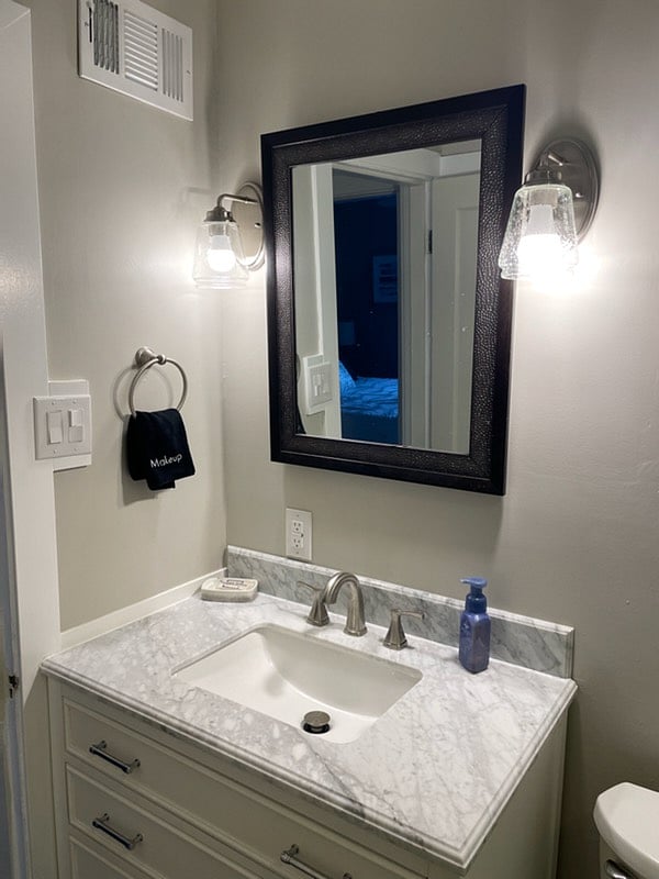 Newly remodeled bathroom.