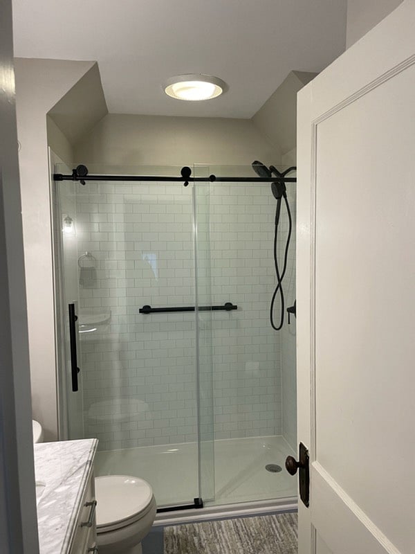 Large, walk-in shower.