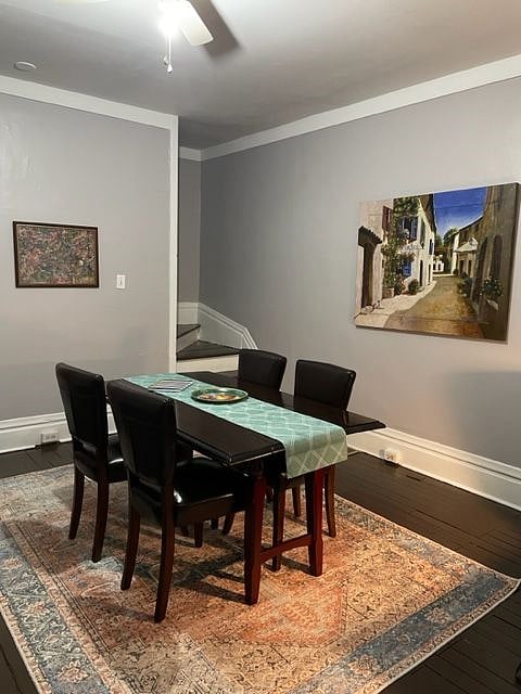 Spacious dining area to spread out or have company
