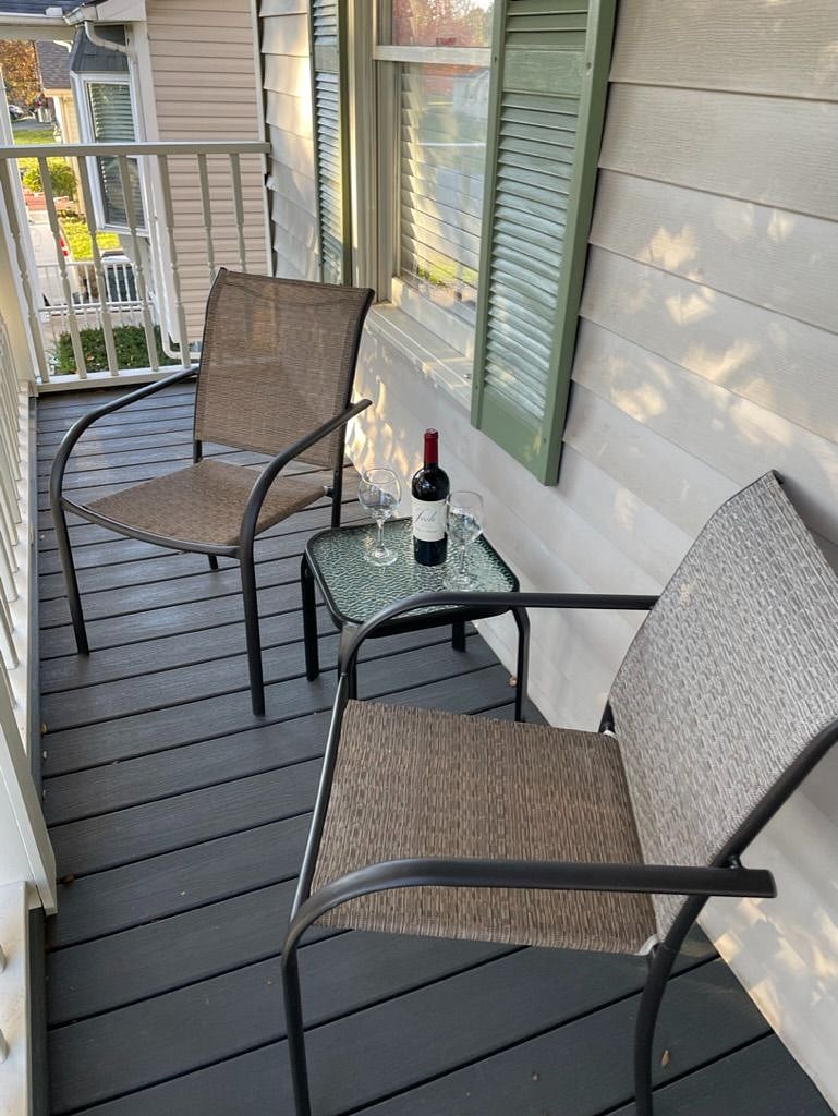 Sitting area on Master bedroom porch