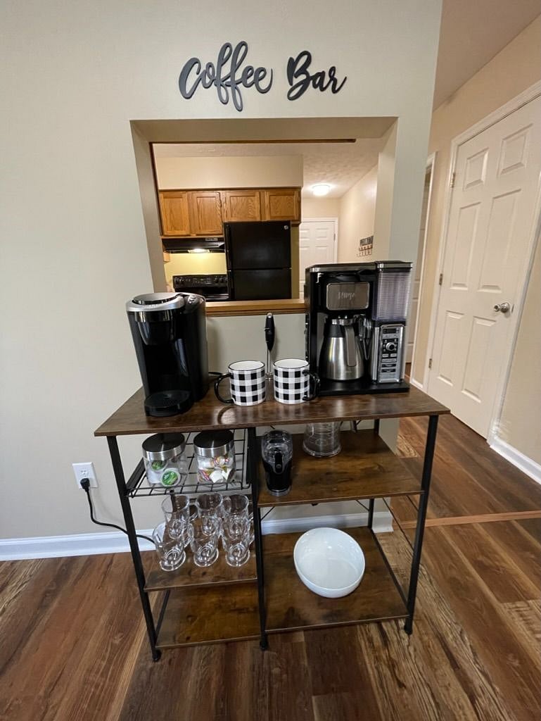 fully stocked coffee bar