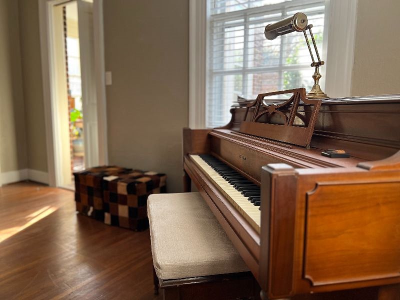 Piano in living room
