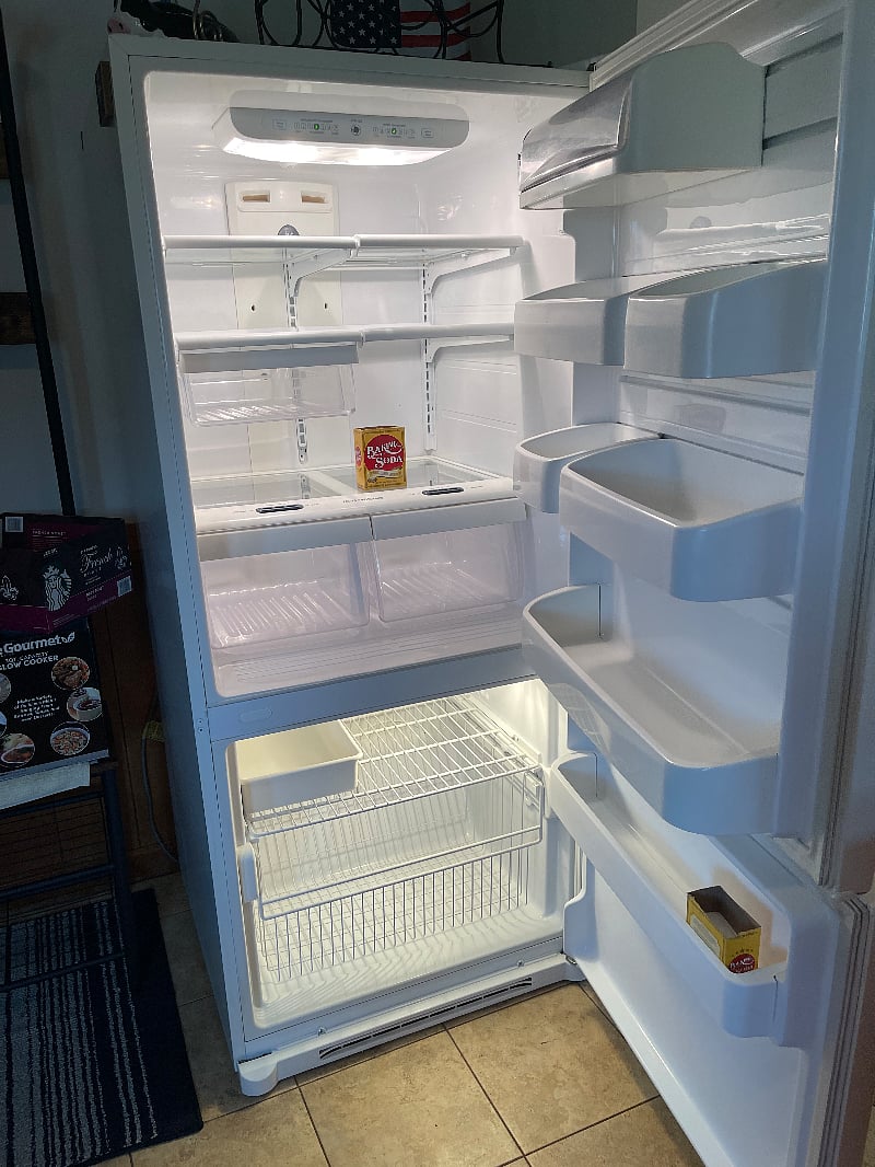 Clean (like new) and nothing broken fridge and freezer