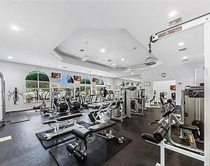 The gym is located in the gated community.