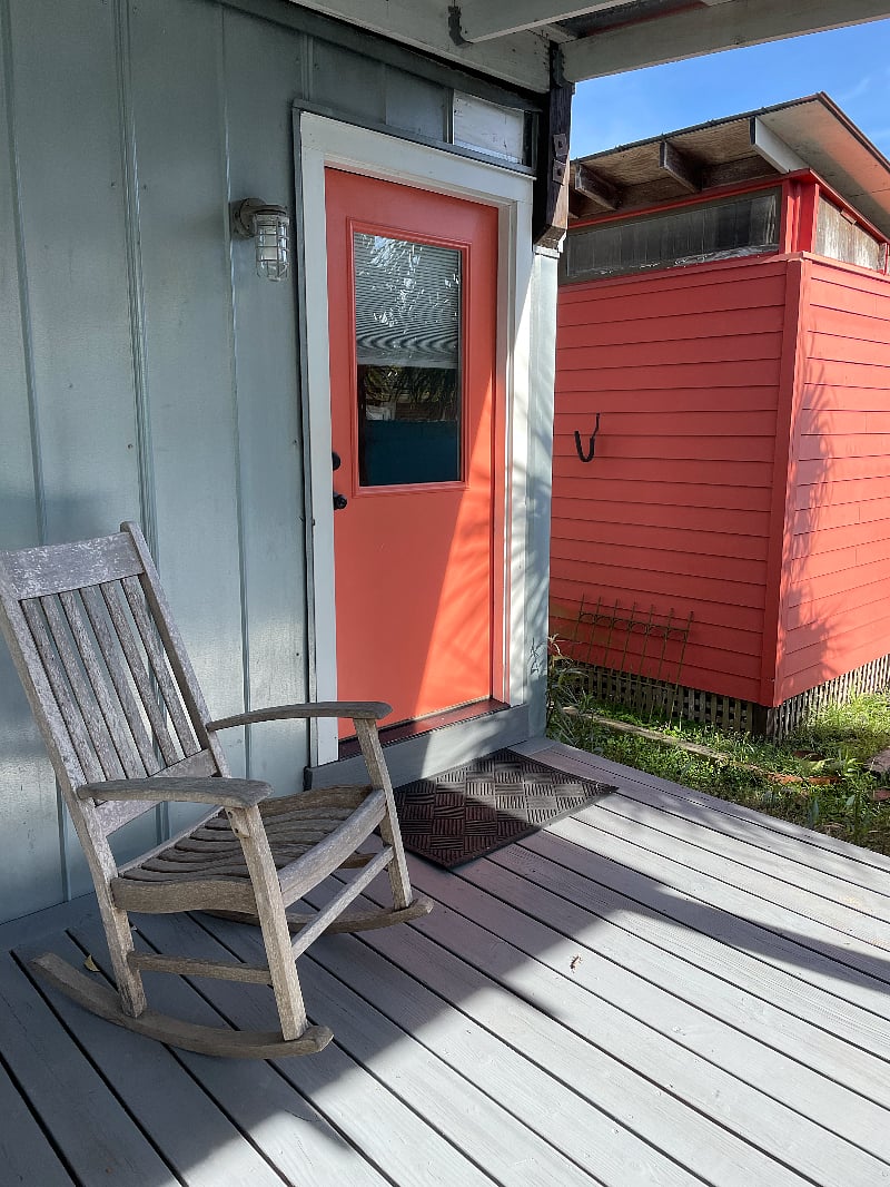 Entryway from the covered side porch.