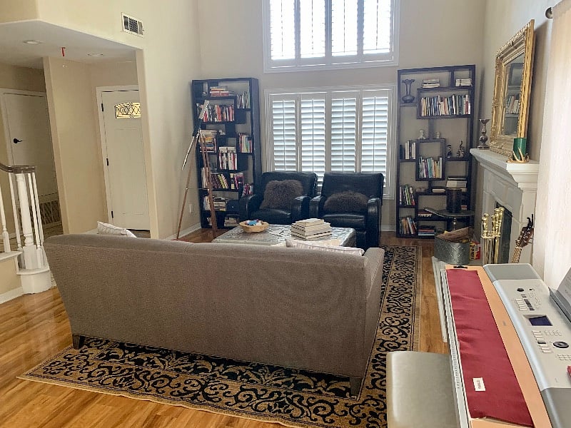 Closer view of Living Room