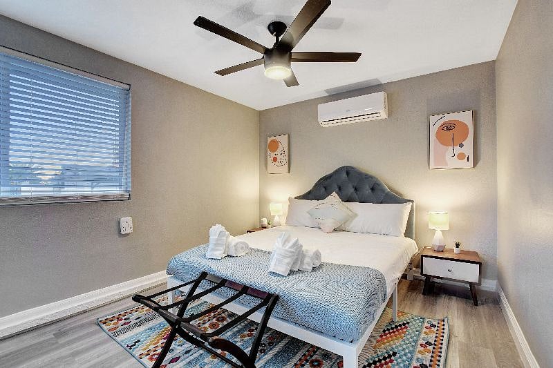 Bedroom #6, downstairs casita, Queen plus closet and personal AC/heating wall unit