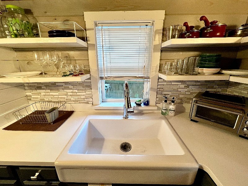 XL farmhouse sink with on-demand hot water