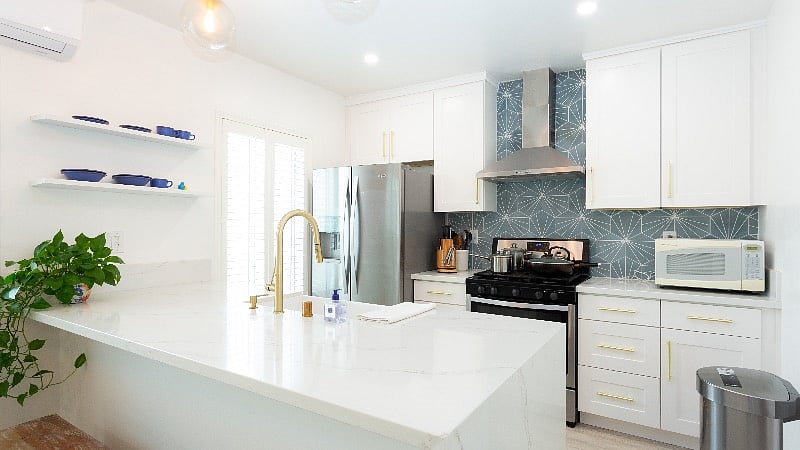 Open space kitchen and dining room