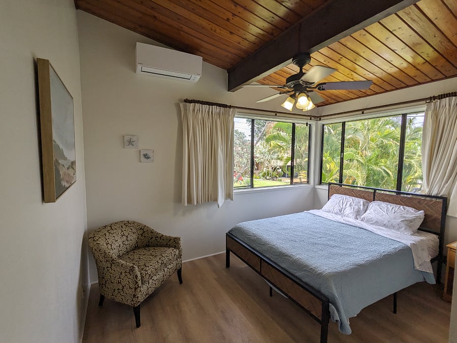 Master bedroom with attached 1/2 bath