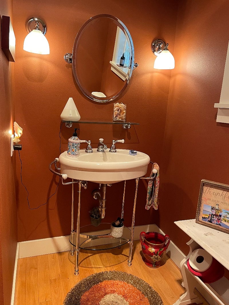 Powder room sink.
