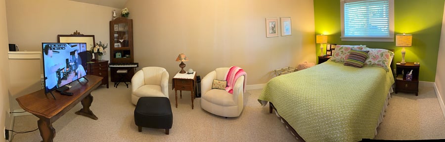 Comfortable barrel chairs to enjoy reading or watching TV.