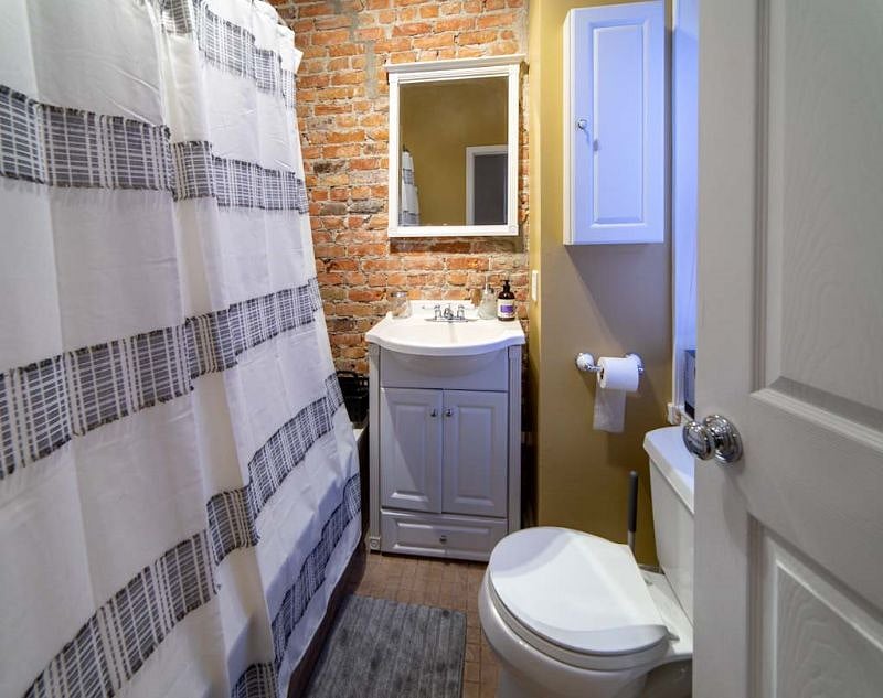 It has a unique brick layout.