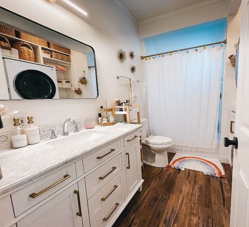 Bathroom with laundry