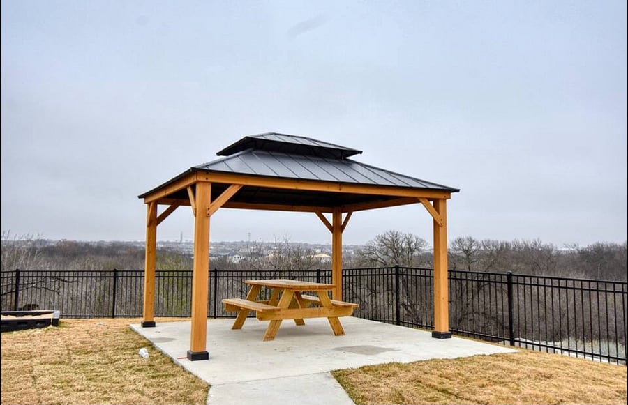 Enjoy a relaxing picnic at the charming gazebo