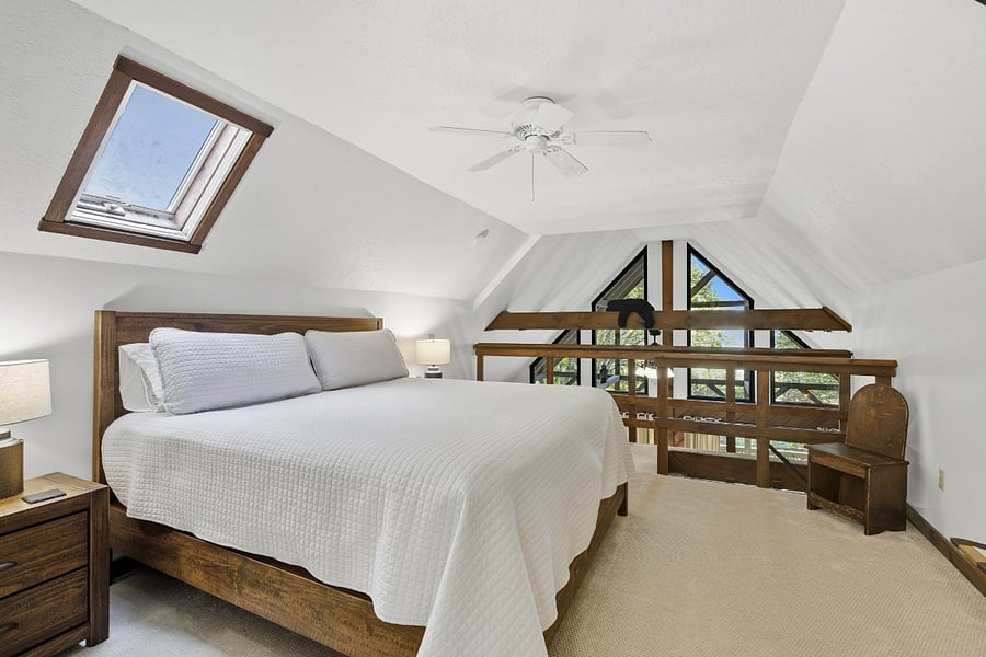 King bed in Loft bedroom