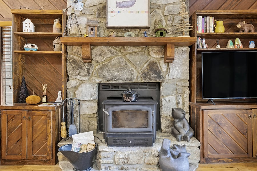 Wood burning stove for cozy ambiance