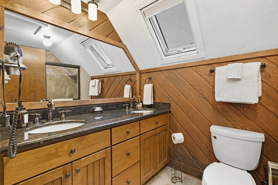Loft bath with walk in shower