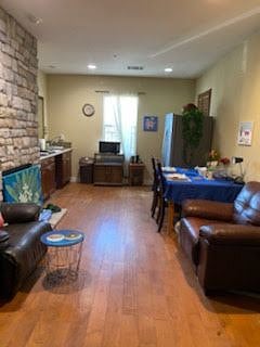 Common area kitchenette and dining room.