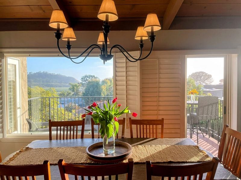 Dining room with beautiful views.