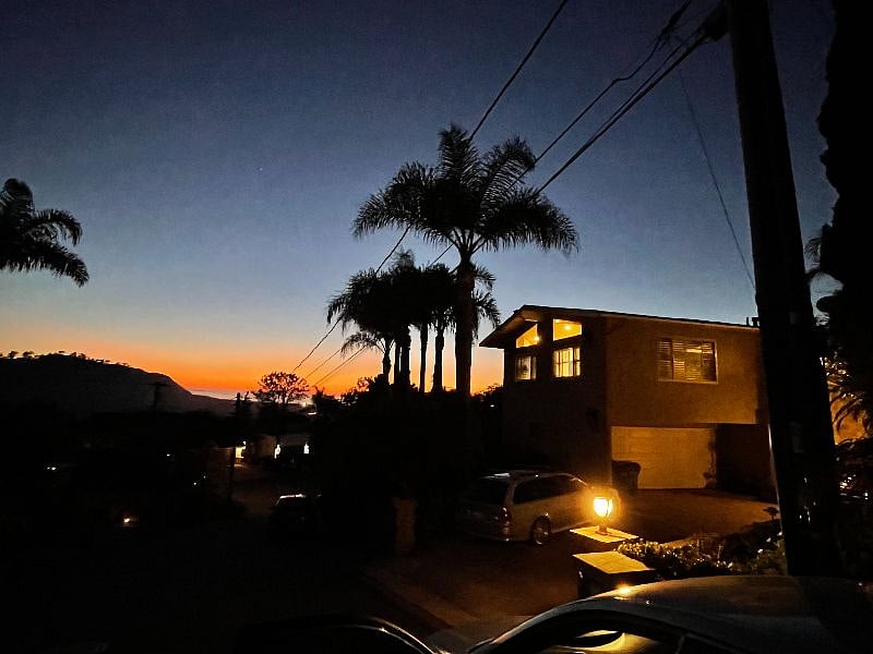 The house at sunset.