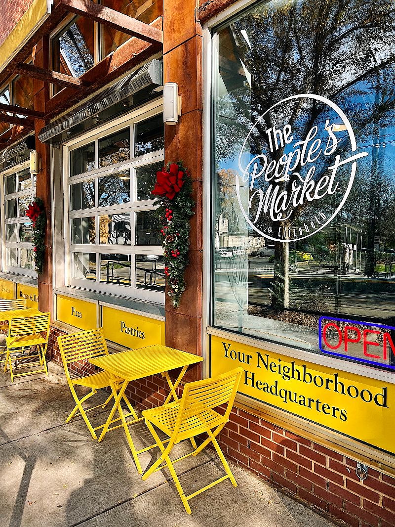 The People's Market - fantastic coffee, teas, made in-house pastries, wine and beer on tap, plus live music.
It's really got it all.