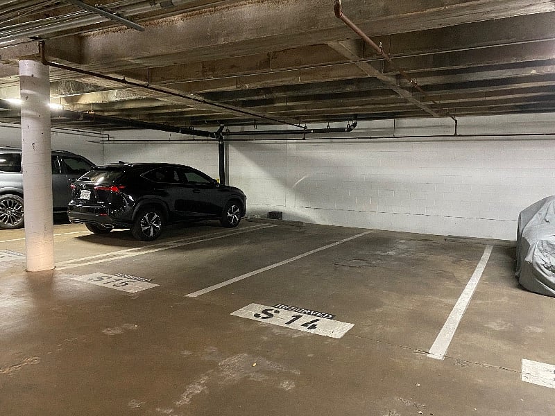 Reserved, gated, enclosed parking