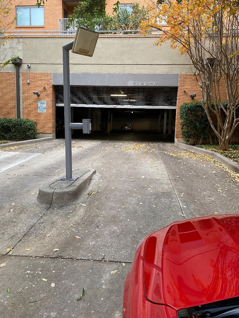 A parking entrance