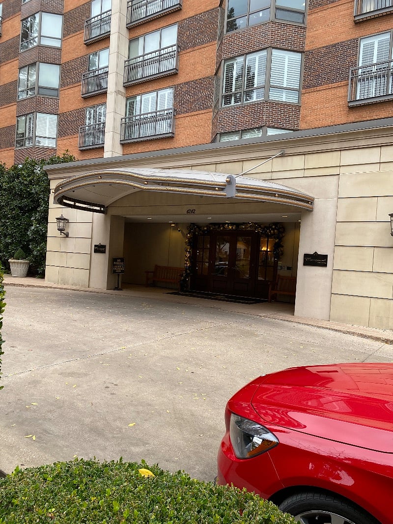 Front entrance of high-rise