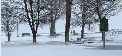 Our downtown beach in the winter